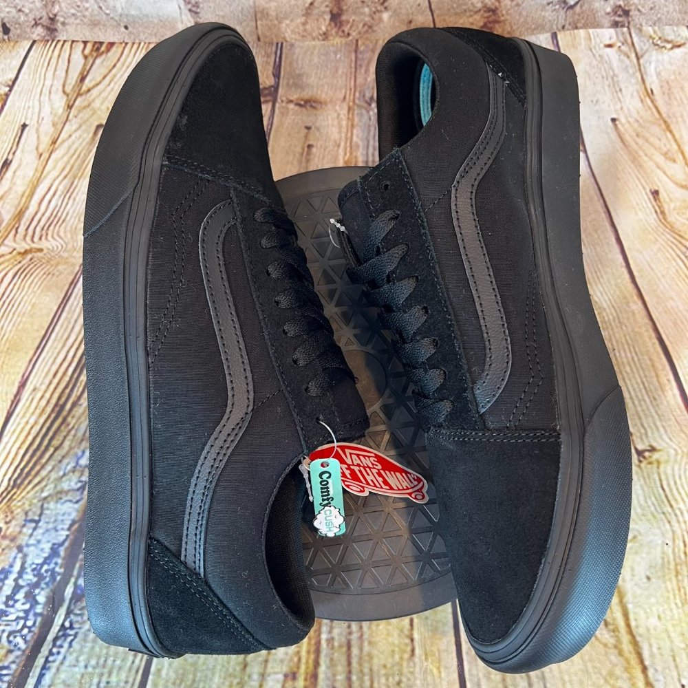 Vans Off the Wall Men's Solid Black Suede Low Top Lace Up Skate Sneakers 11.5 - Picture 5 of 8